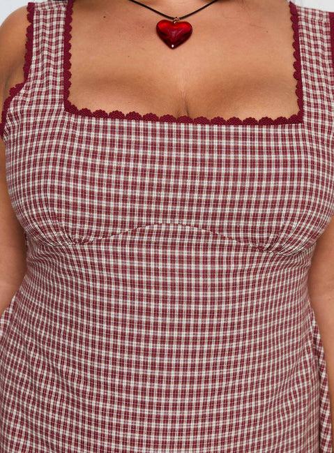 Dasha Mini Dress Red Check Curve Product Image