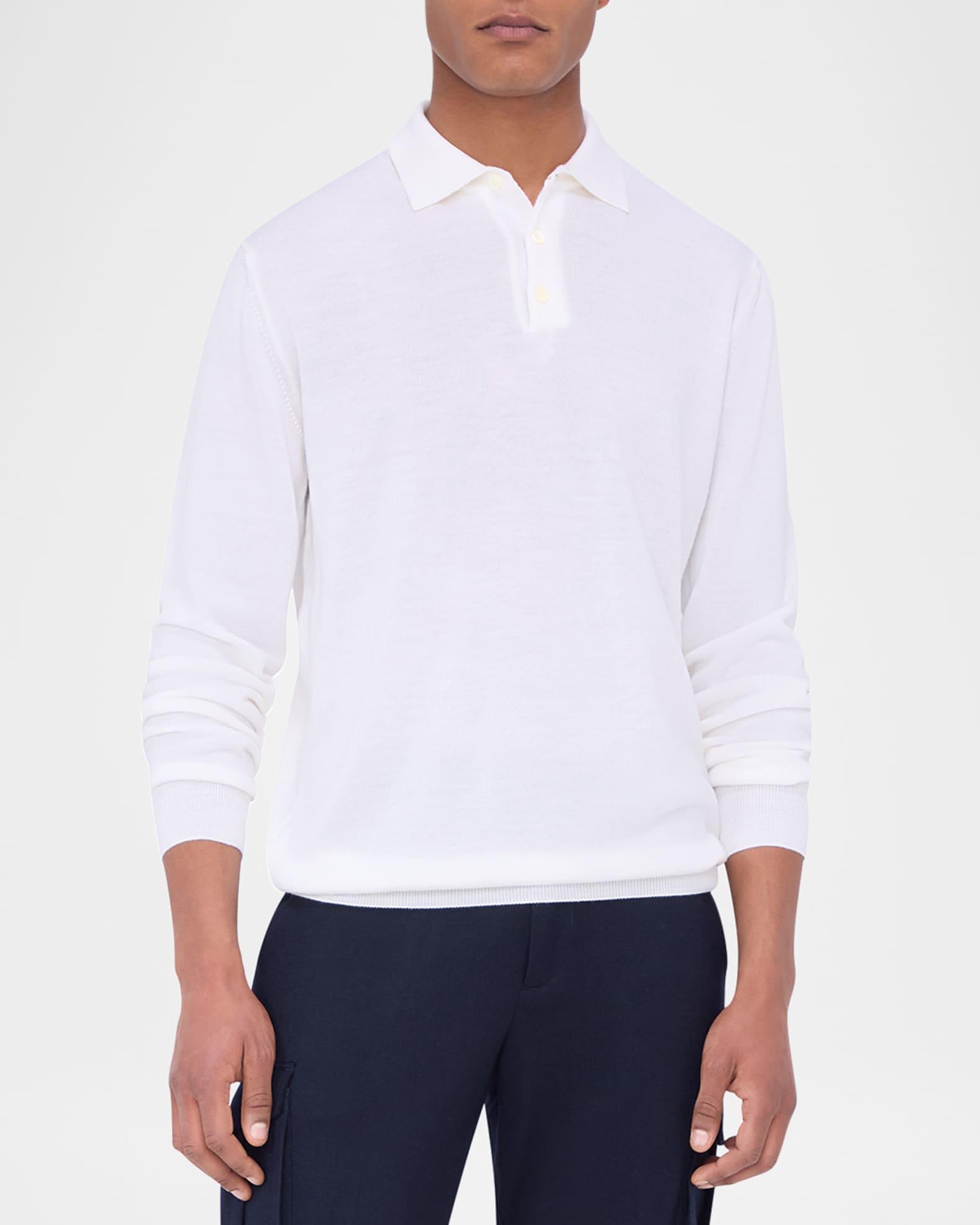 Men's Solid Polo Sweater Product Image