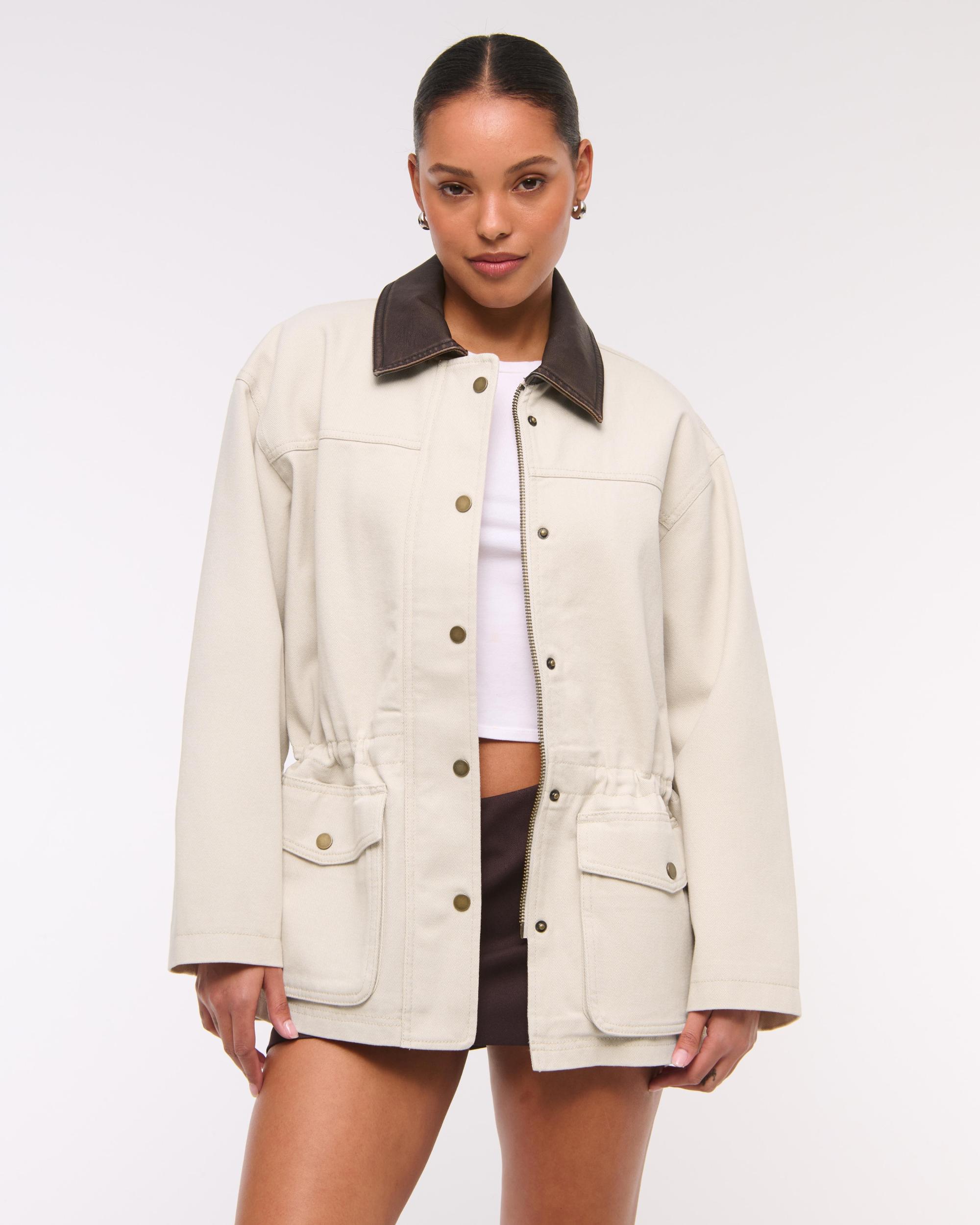 Cinched Waist Workwear Jacket Product Image