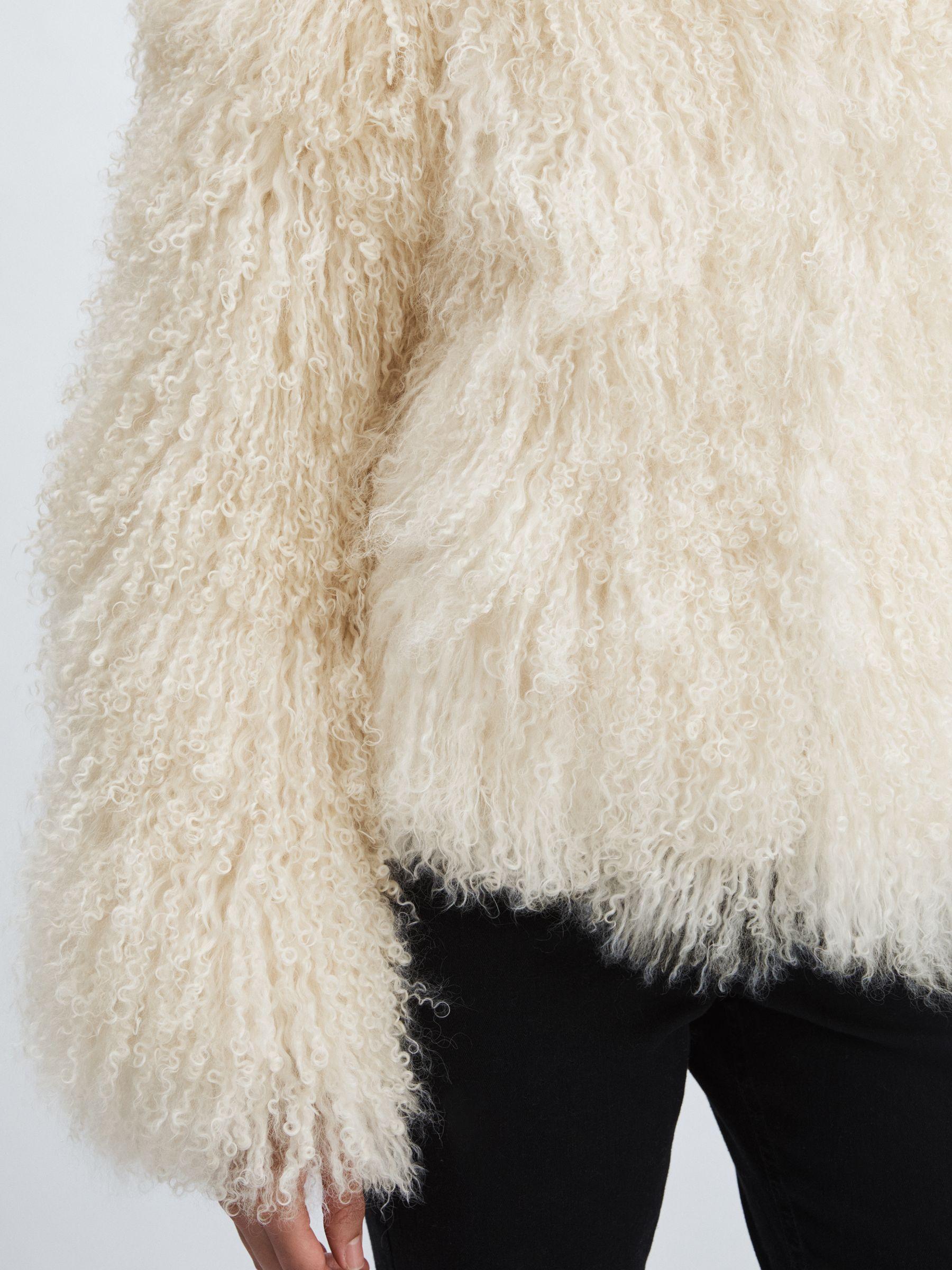 Meotine Shearling Jacket in Cream Product Image