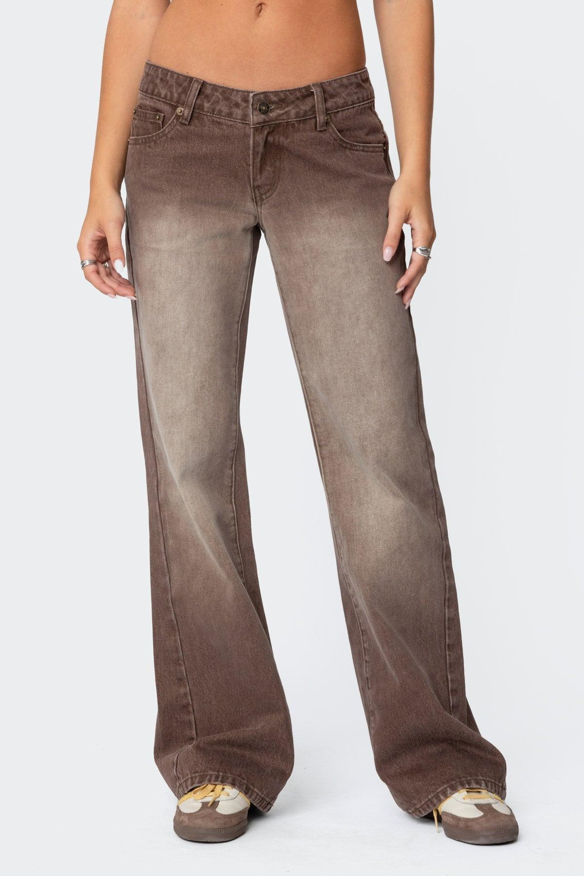 Alysse Washed Low Rise Bootcut Jeans Product Image