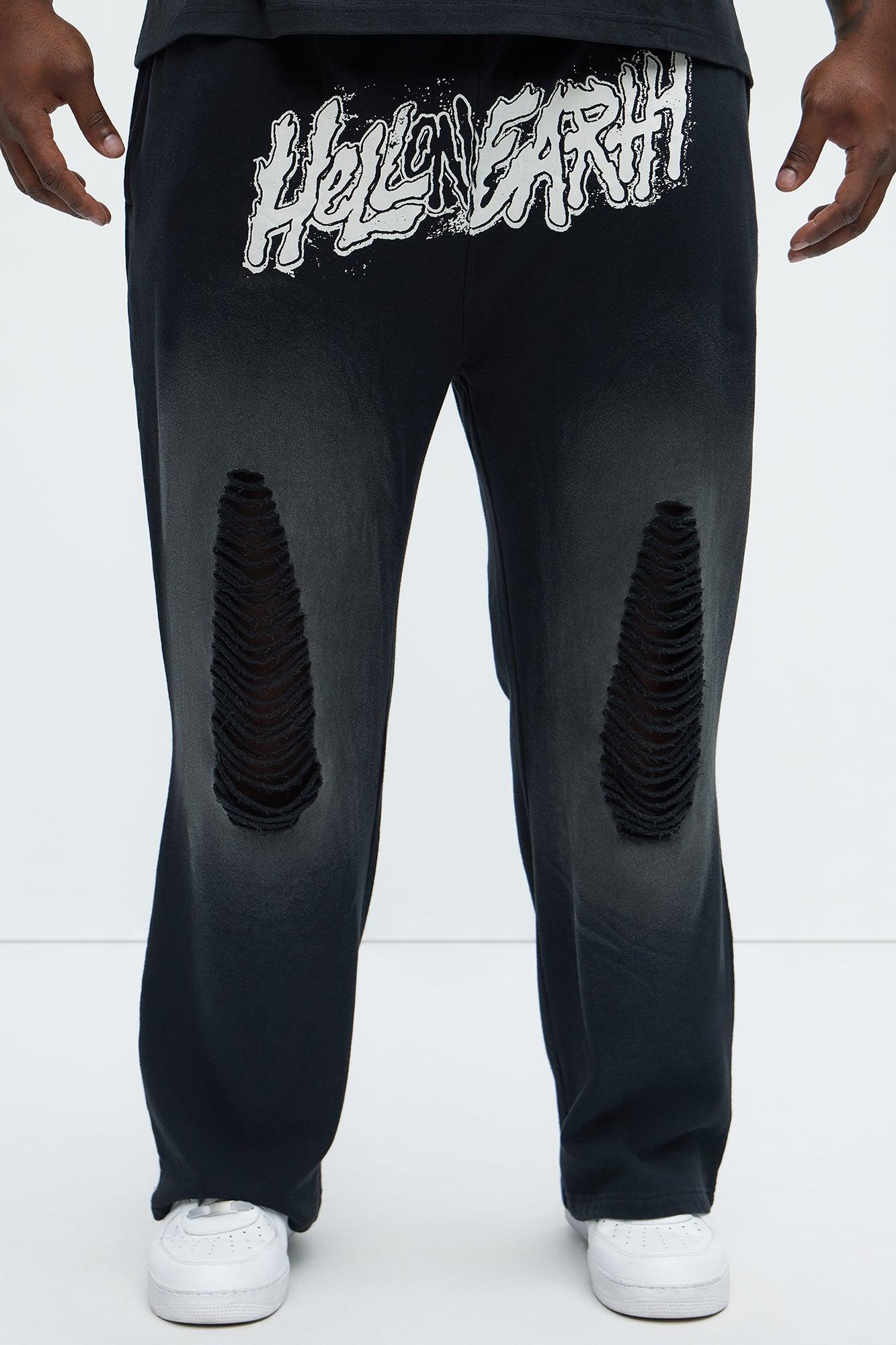 Tyson Hell On Earth Straight Sweatpants - Black Product Image