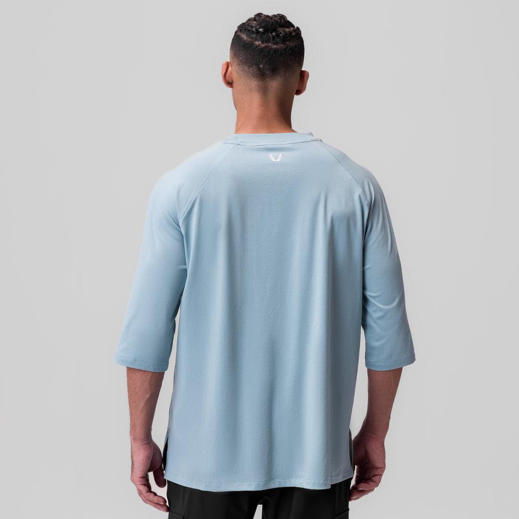 1086. Supima® 3/4-Sleeve Oversized Tee - Light Sky Product Image