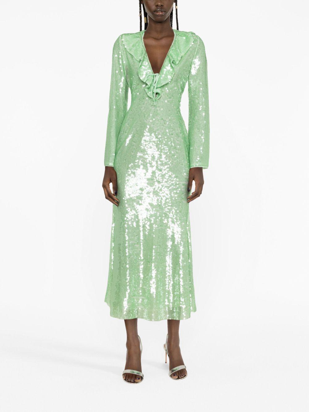 sequin-embellished V-neck midi dress Product Image