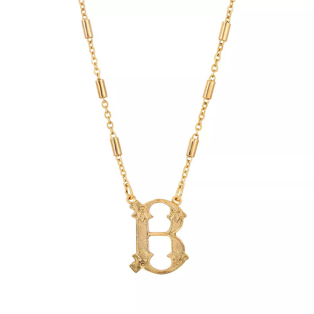 1928 Gold Tone Initial Necklace, Womens, Yellow W Product Image
