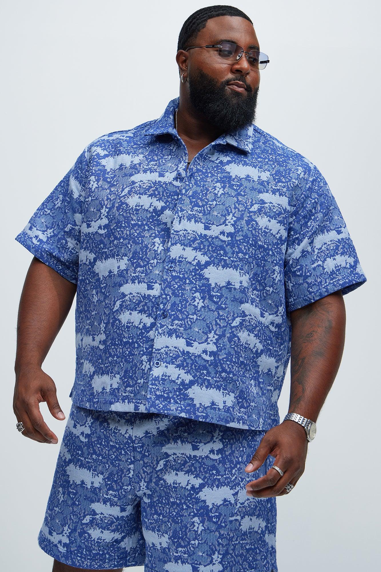 Deklan Textured Shirt - Blue/combo Product Image