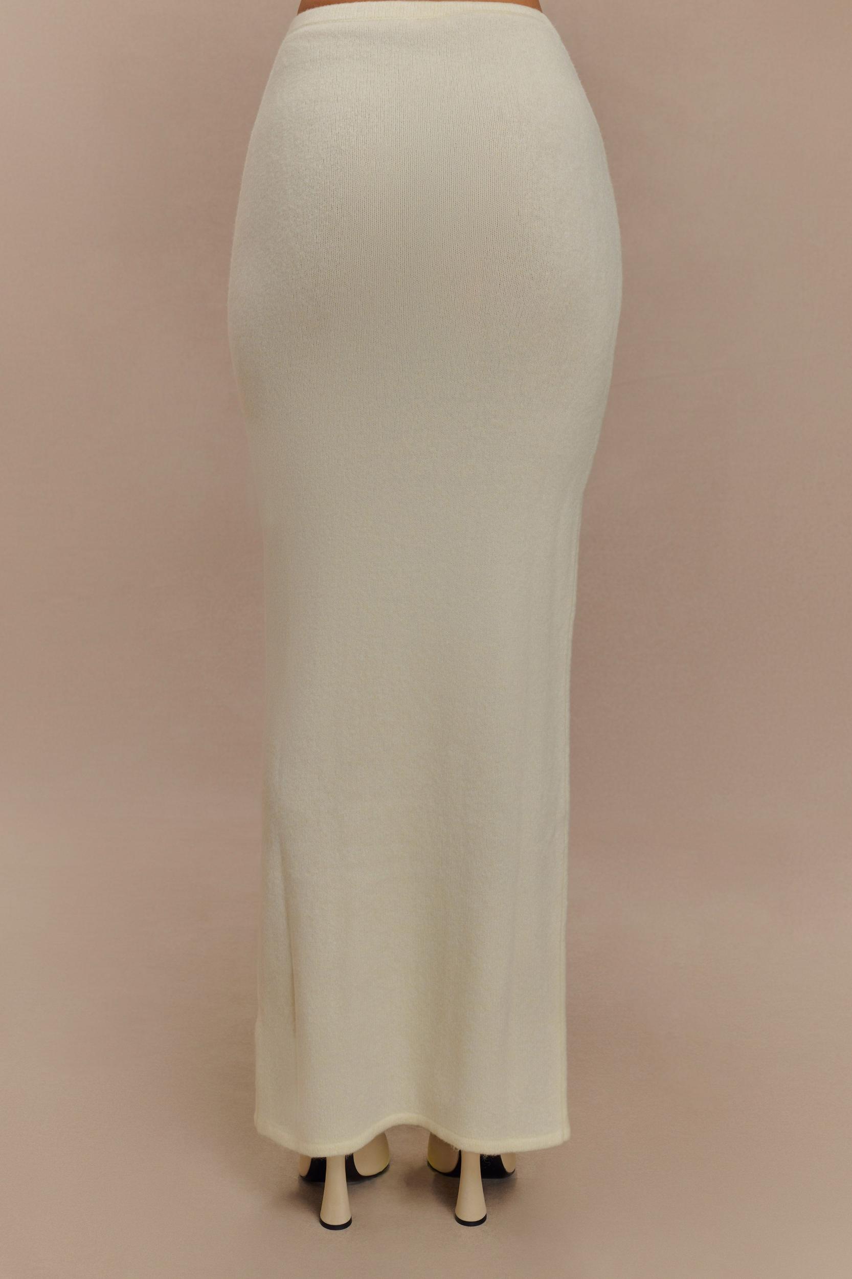 Elise Knit Maxi Skirt - Ivory Marle Product Image