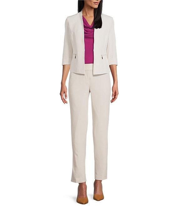 Kasper Solid Crepe Cowl Neck Sleeveless Drape Top Product Image