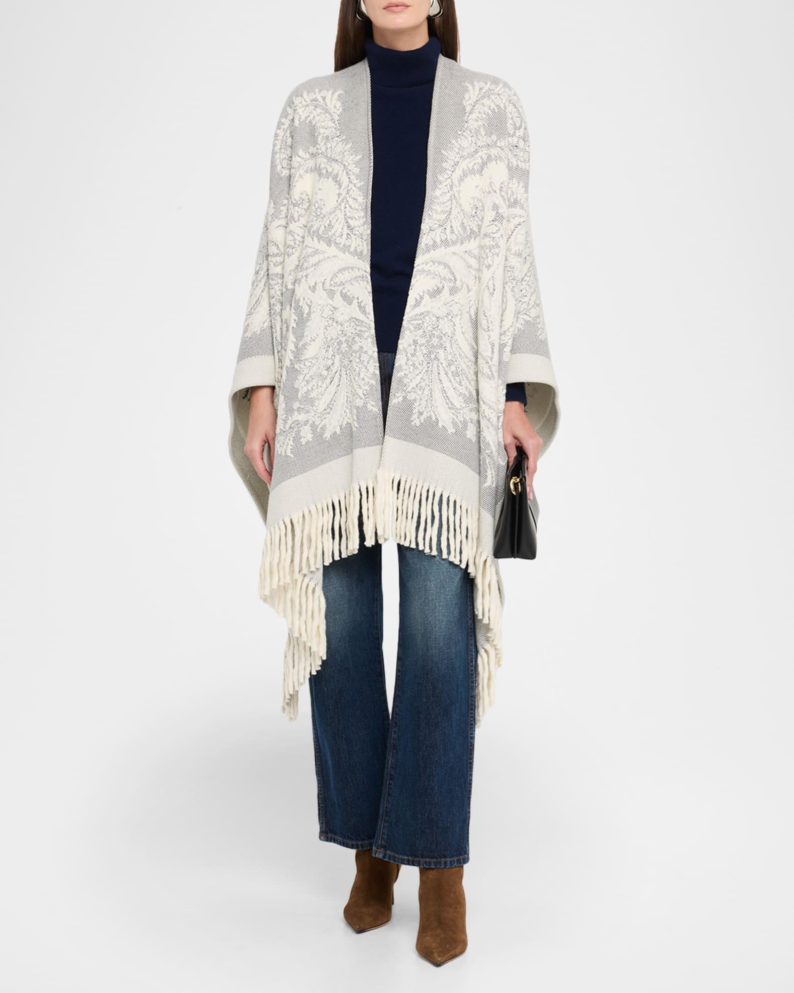 Paisley Jacquard Wool Cape Product Image