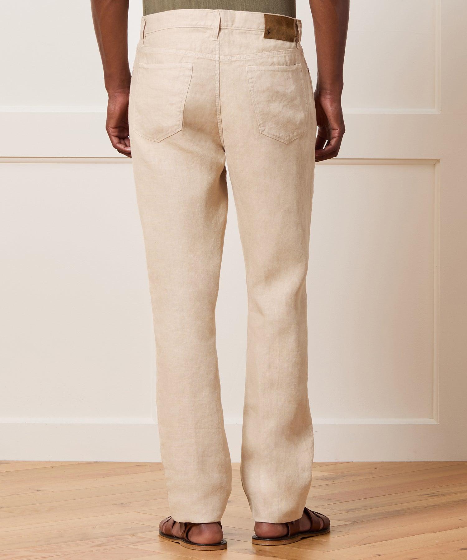 Straight Fit 5-Pocket Linen Pant Male Product Image