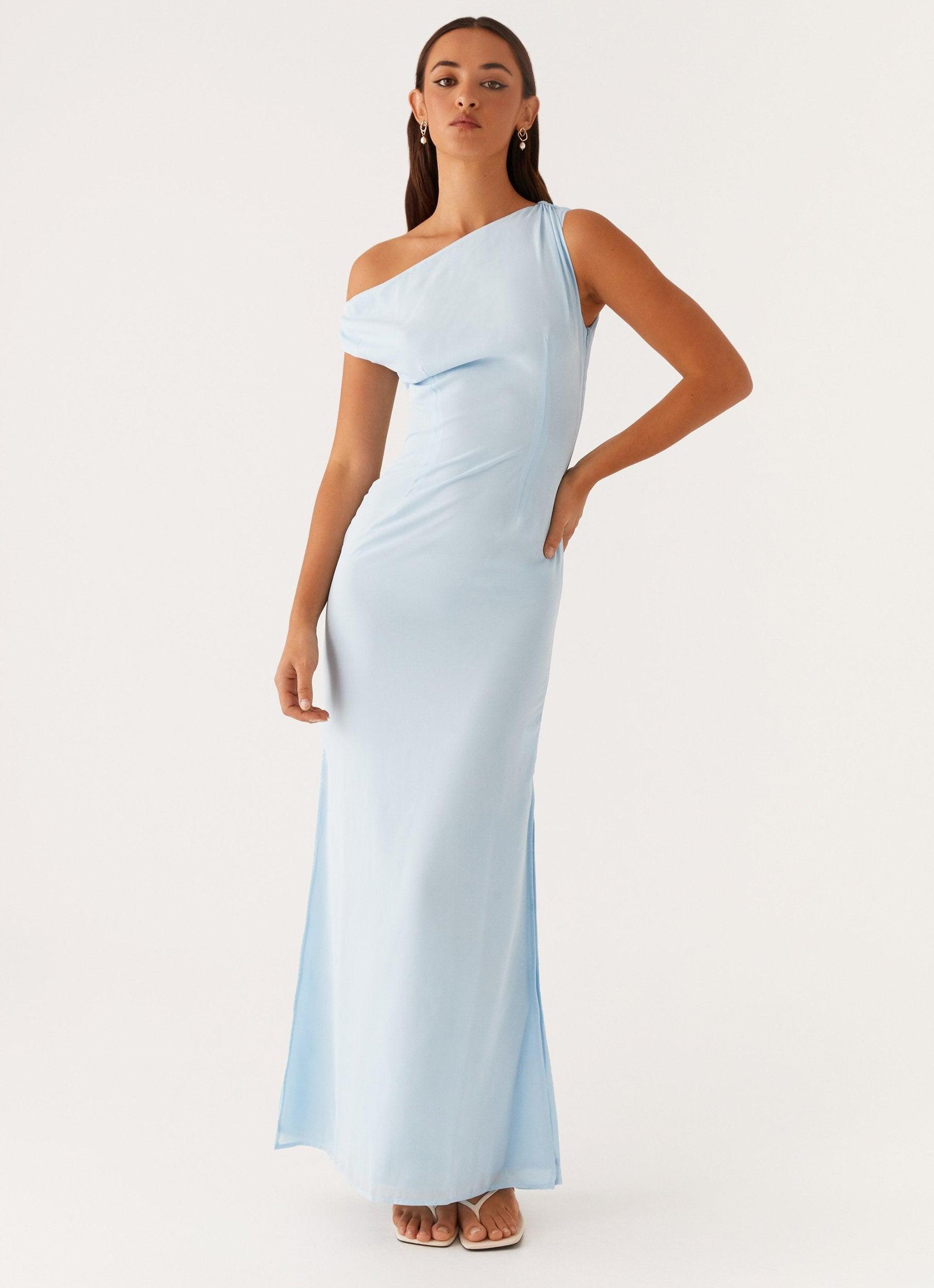 Dinner Date Maxi Dress - Blue Product Image