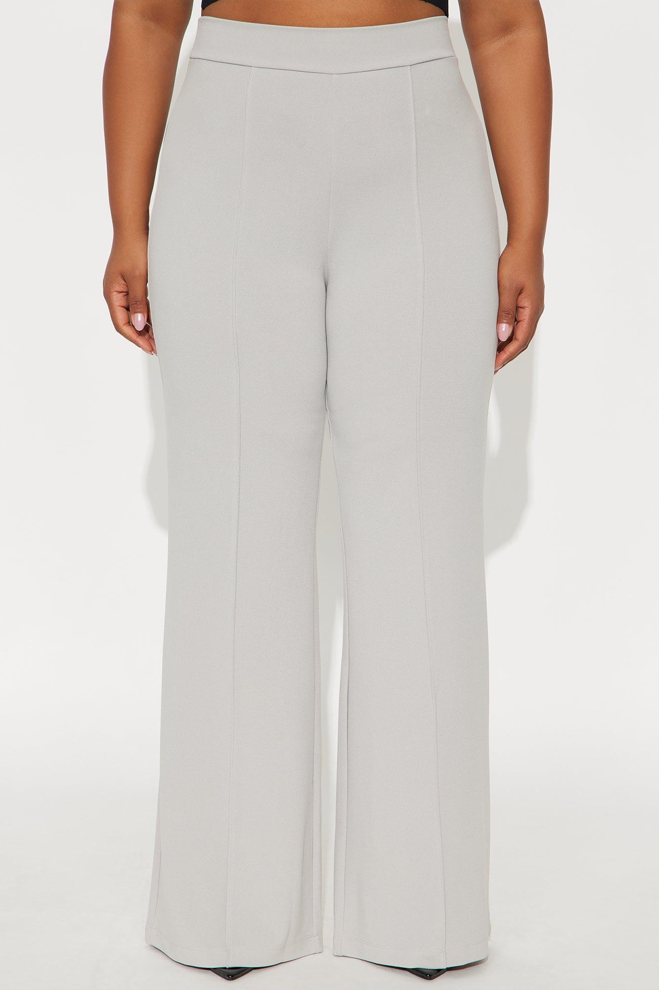 Victoria High Waisted Dress Pants - Light Grey Female Product Image