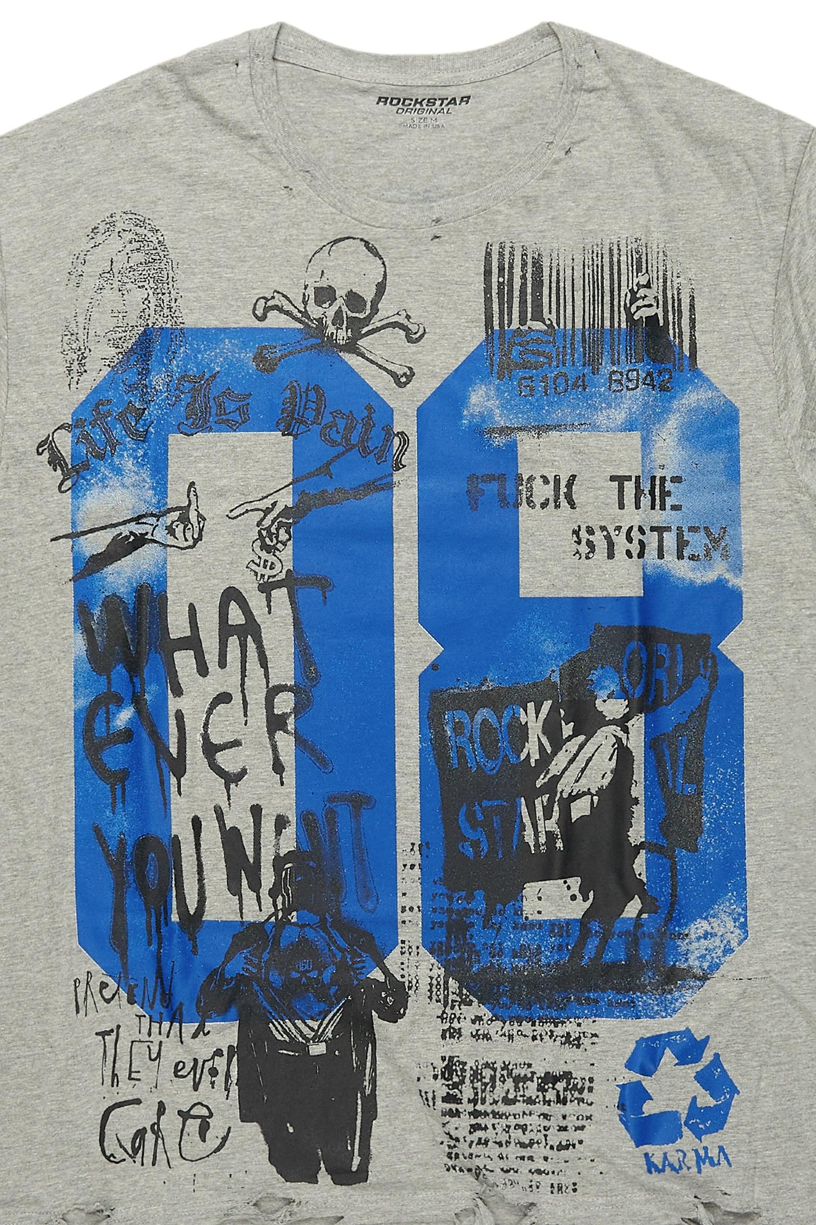 Grill Heather Grey Graphic Muscle T-Shirt Male Product Image