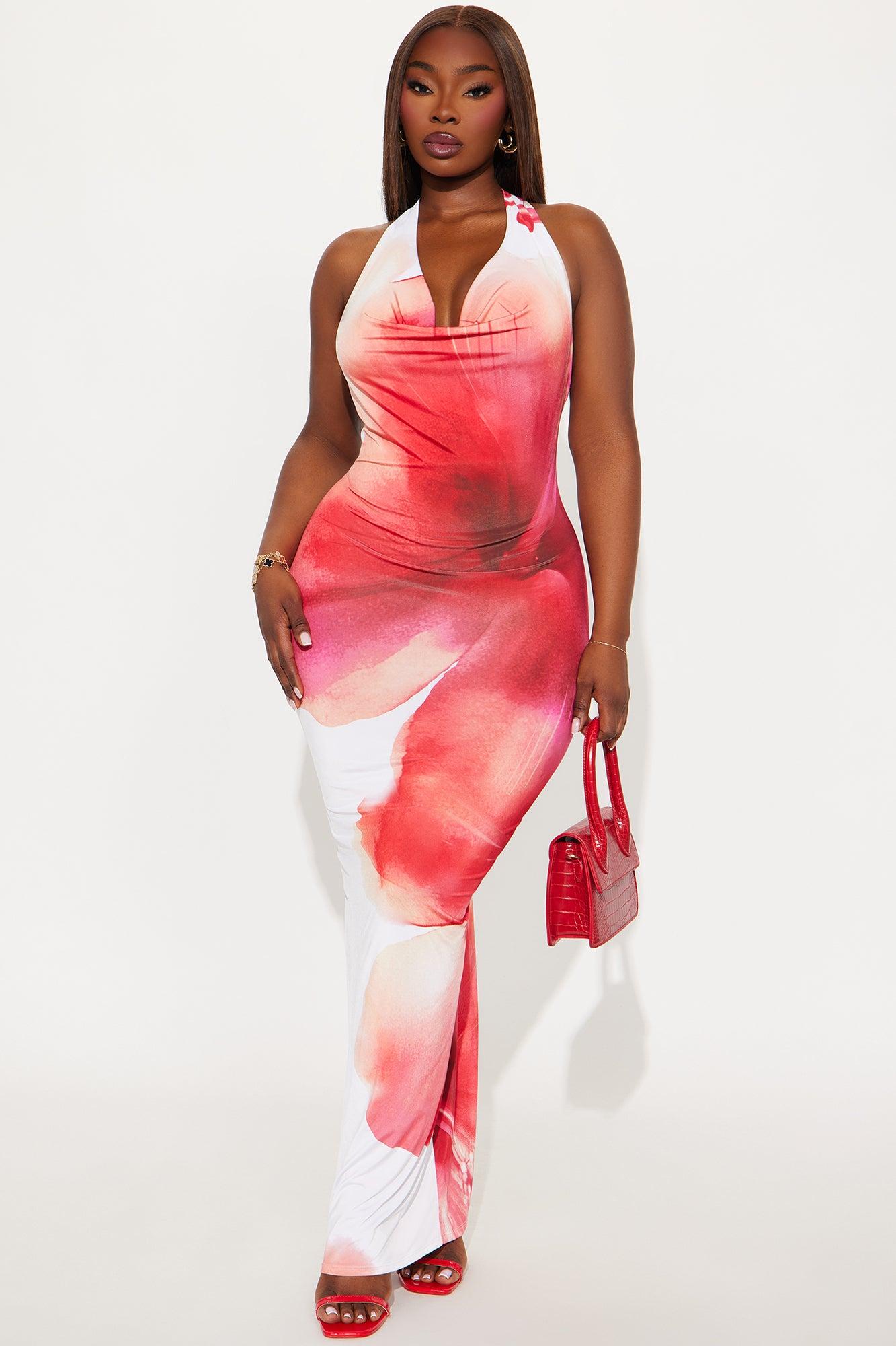 Vanessa Floral Backless Maxi Dress - Red/combo Female Product Image