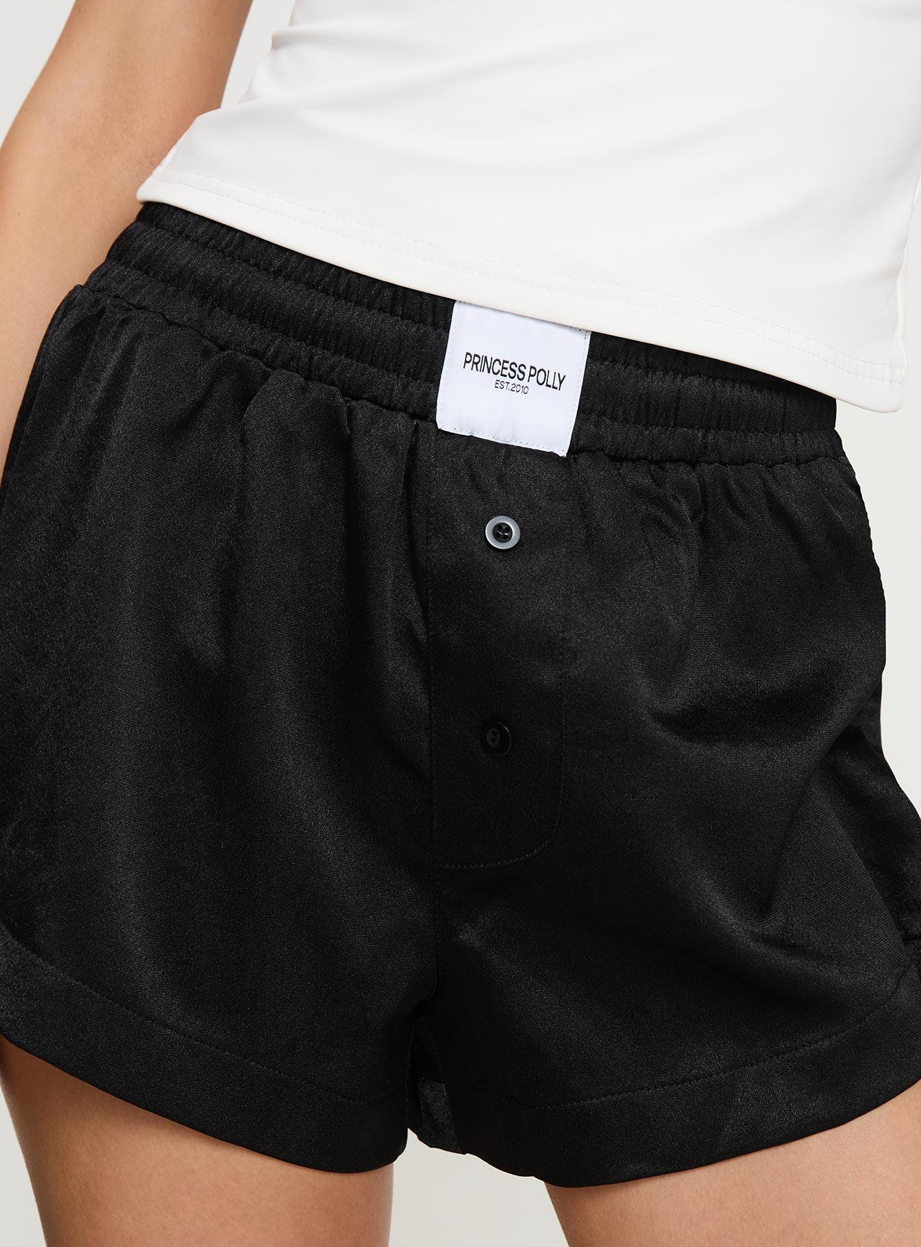 Snooze Satin Boxer Short Black Product Image