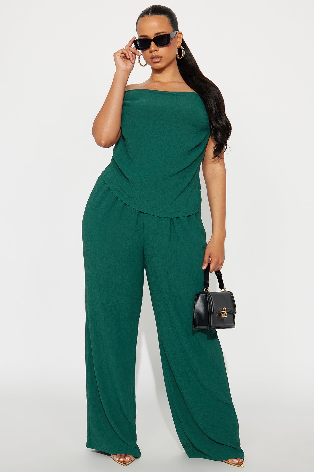 Ana Off Shoulder Pant Set - Hunter Female Product Image