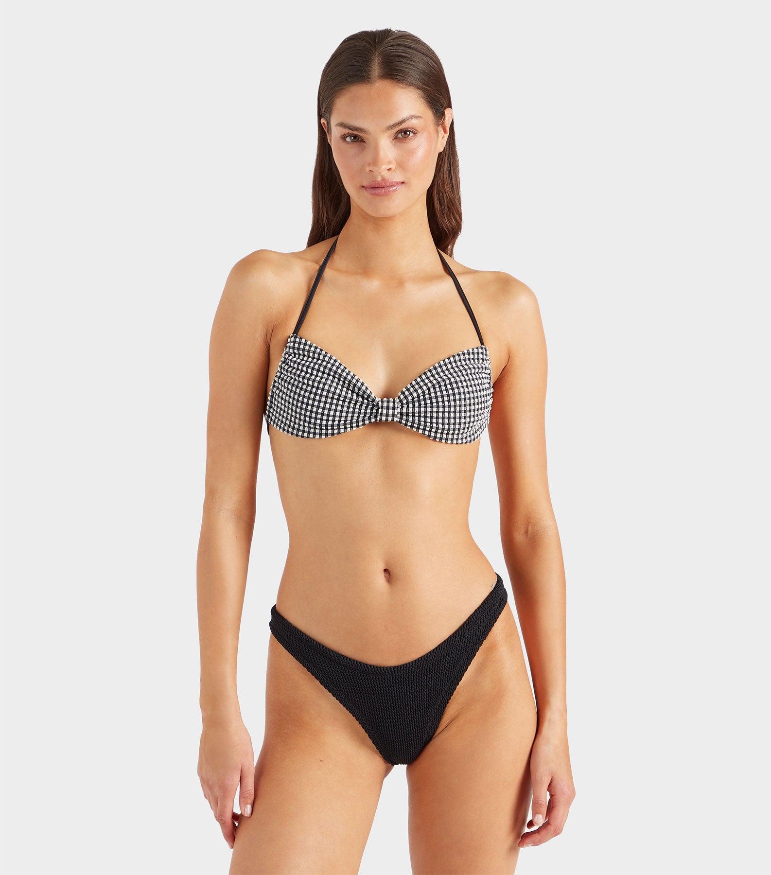 Kacey Bikini - Black Gingham Product Image
