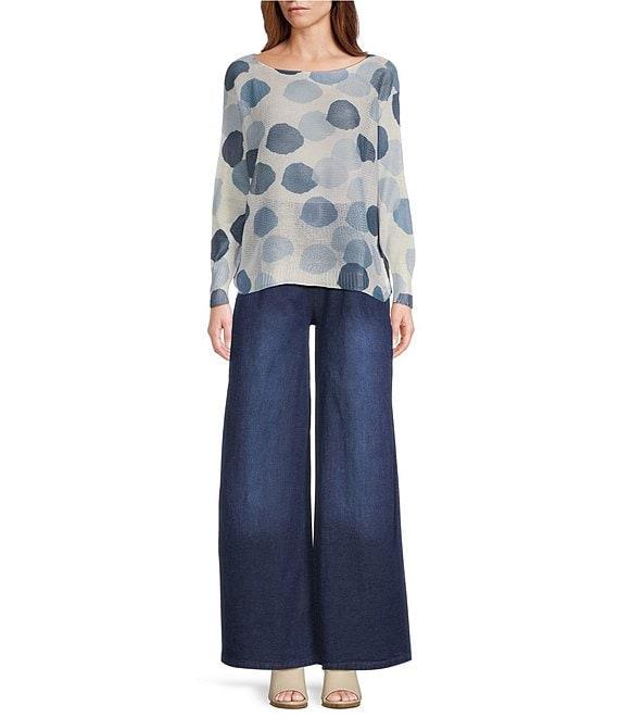 M Made in Italy Abstract Print Long Sleeve Knit Top Product Image