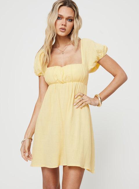 Lets Dance Mini Dress Yellow Product Image