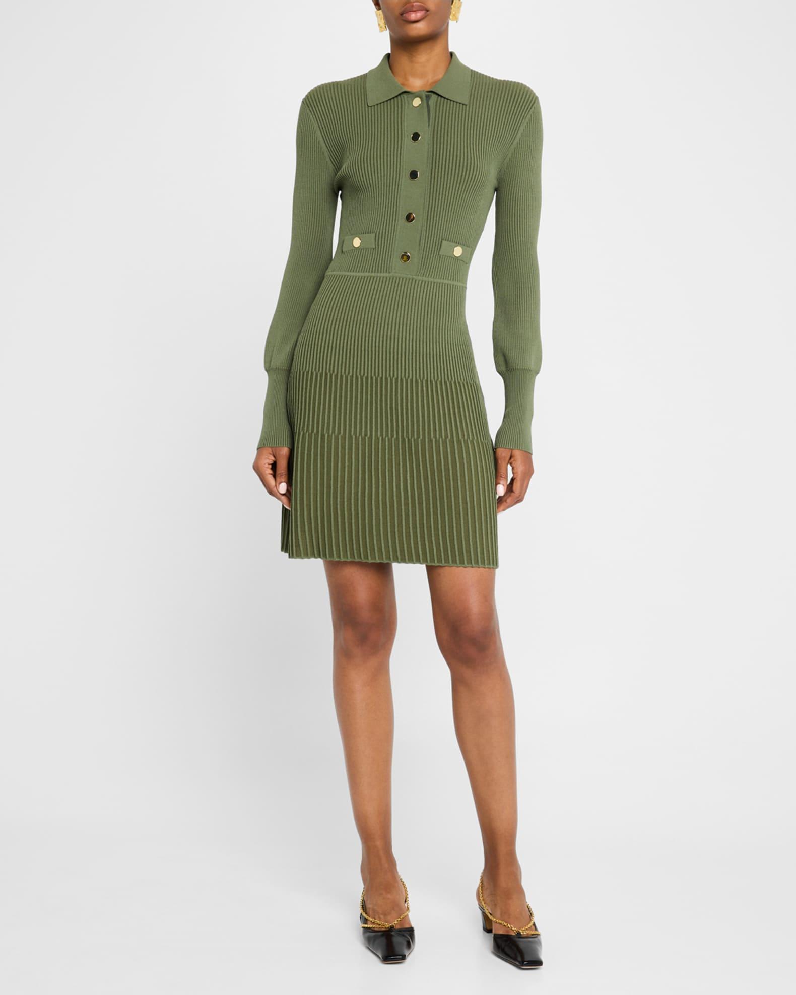 Lauper Long-Sleeve Ribbed Mini Dress Product Image