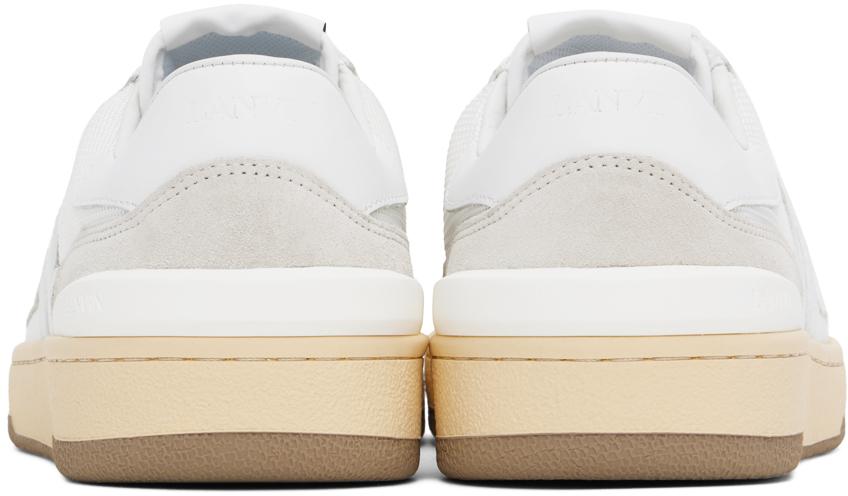 LANVIN Mesh And Leather Clay Sneakers With In White Product Image