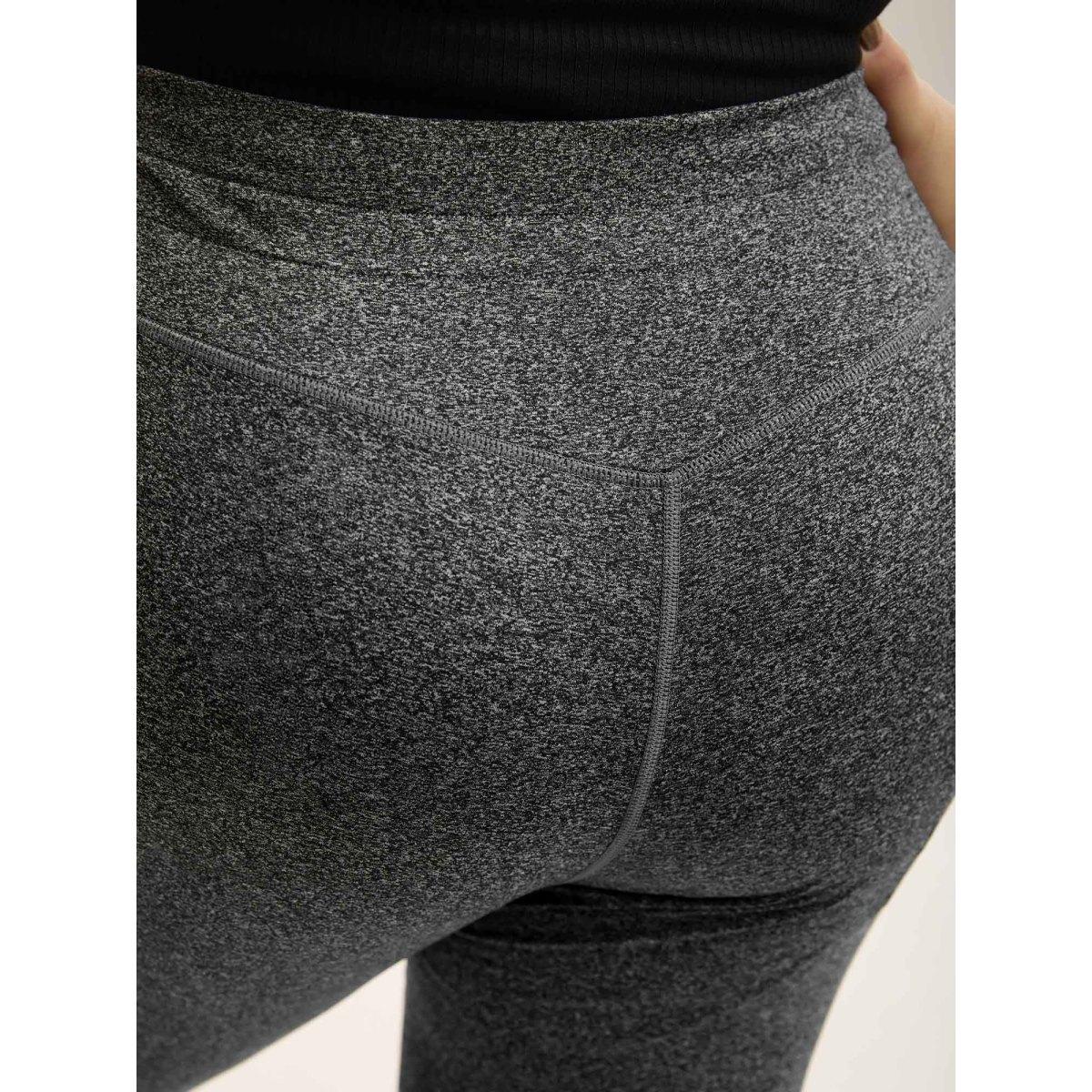 Plus Size Adjustable Waist Tie Stretchy Leggings Women DarkGray Medium stretch Skinny Mid Rise Everyday-Casual Leggings BloomChic 26/4X Product Image