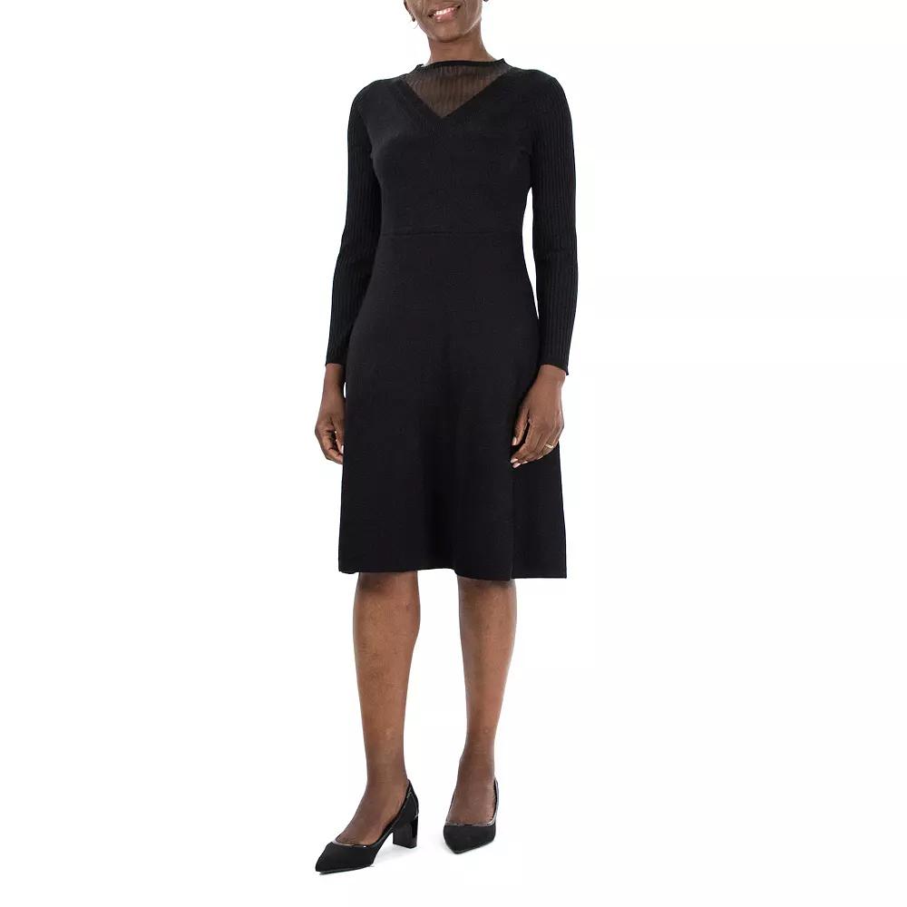 Women's Nina Leonard Mockneck Long Sleeve Sweater Dress,  Product Image