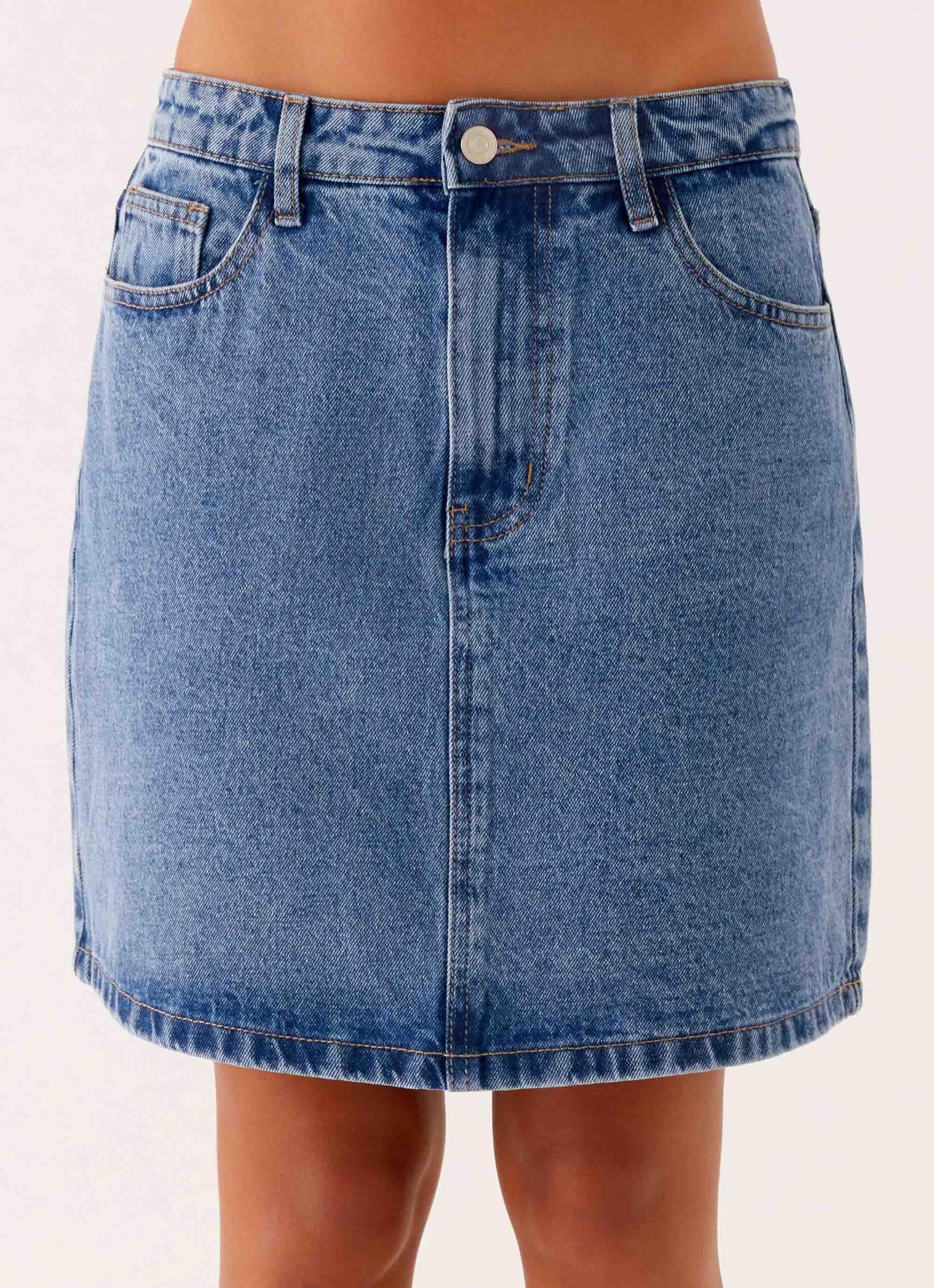 Stella Low Rise Mini Skirt - Blue Product Image