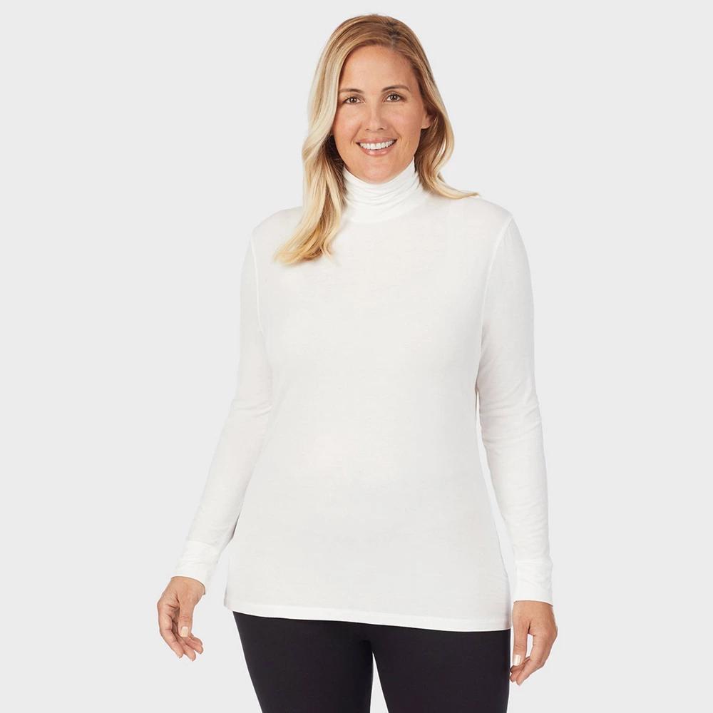 Warm Essentials by Cuddl Duds Women's Smooth Stretch Thermal Turtleneck Top - Ivory S Product Image