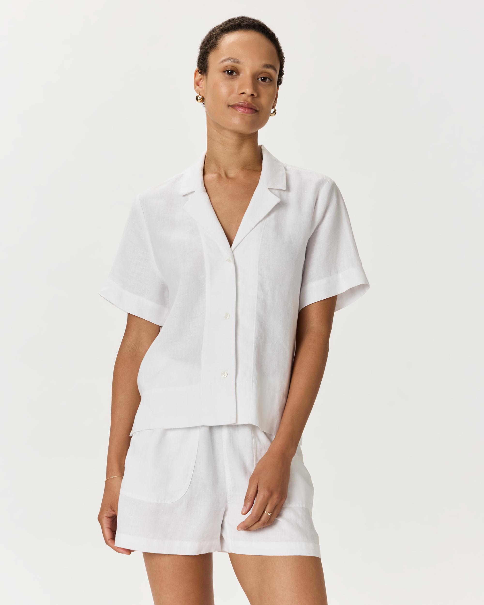Quince | Women's Short Sleeve Shirt Size XS, Linen Product Image