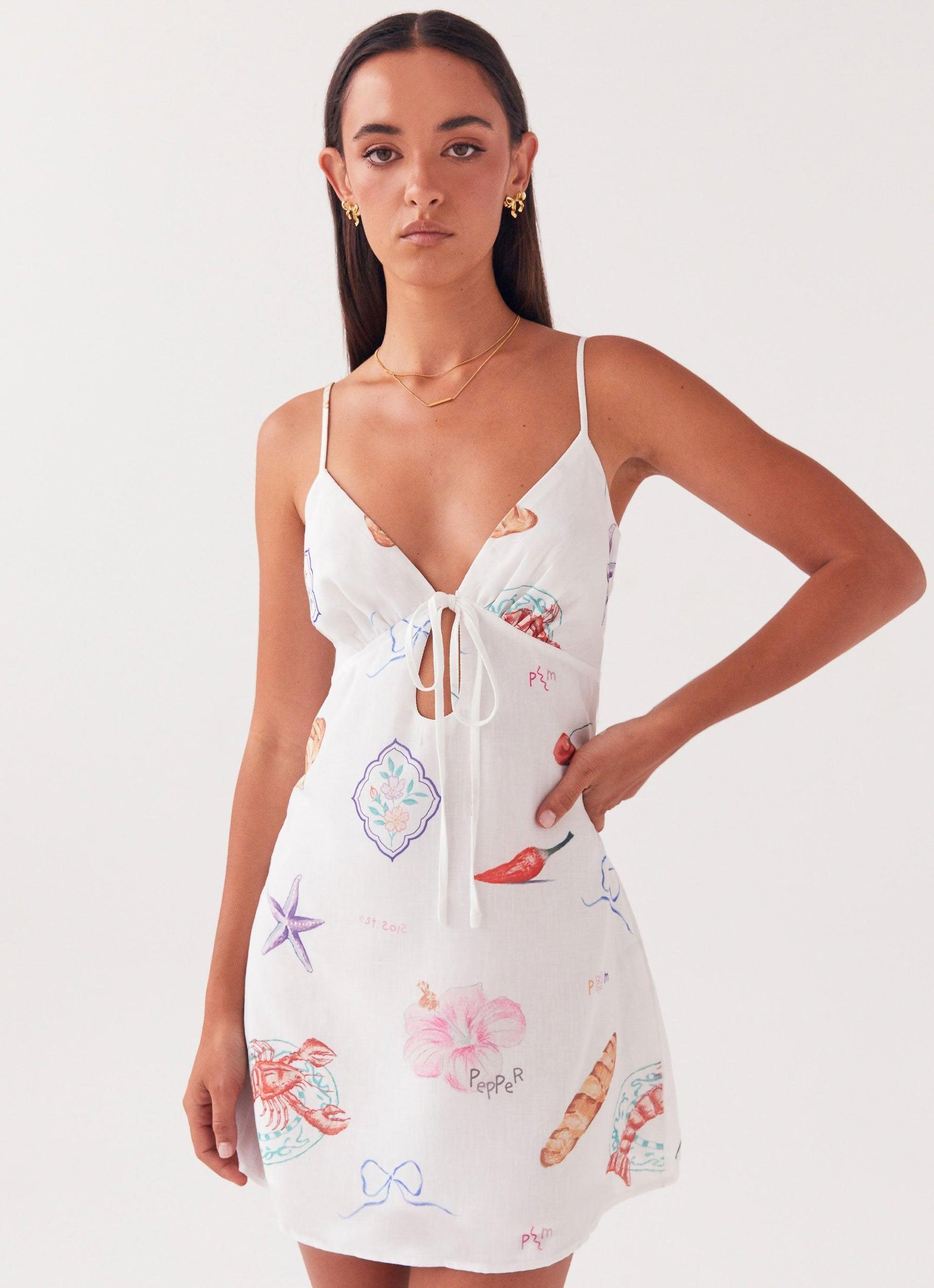 Flora Linen Mini Dress - Banchetto Product Image