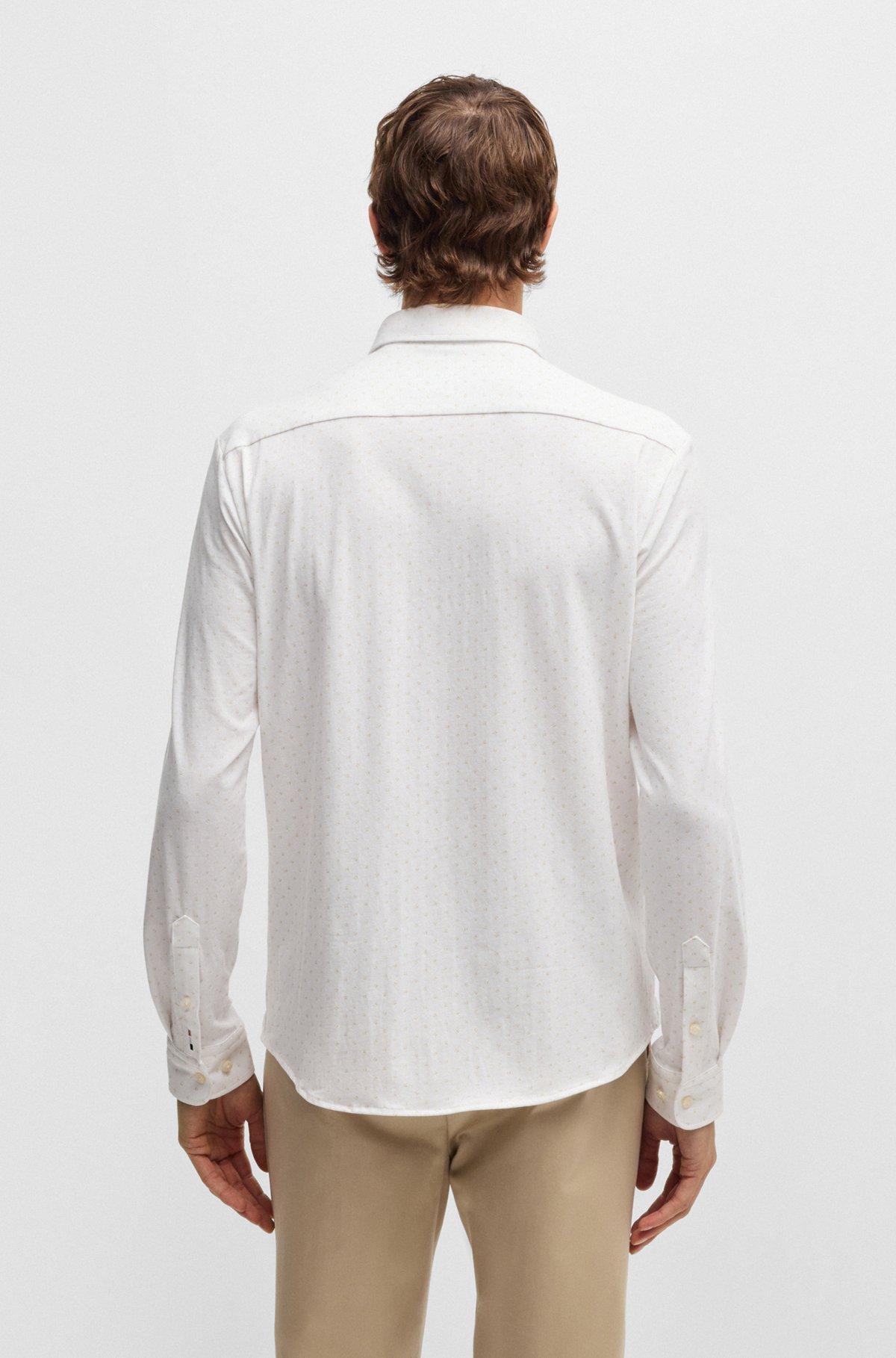 Slim-fit shirt in printed stretch-cotton jersey Product Image