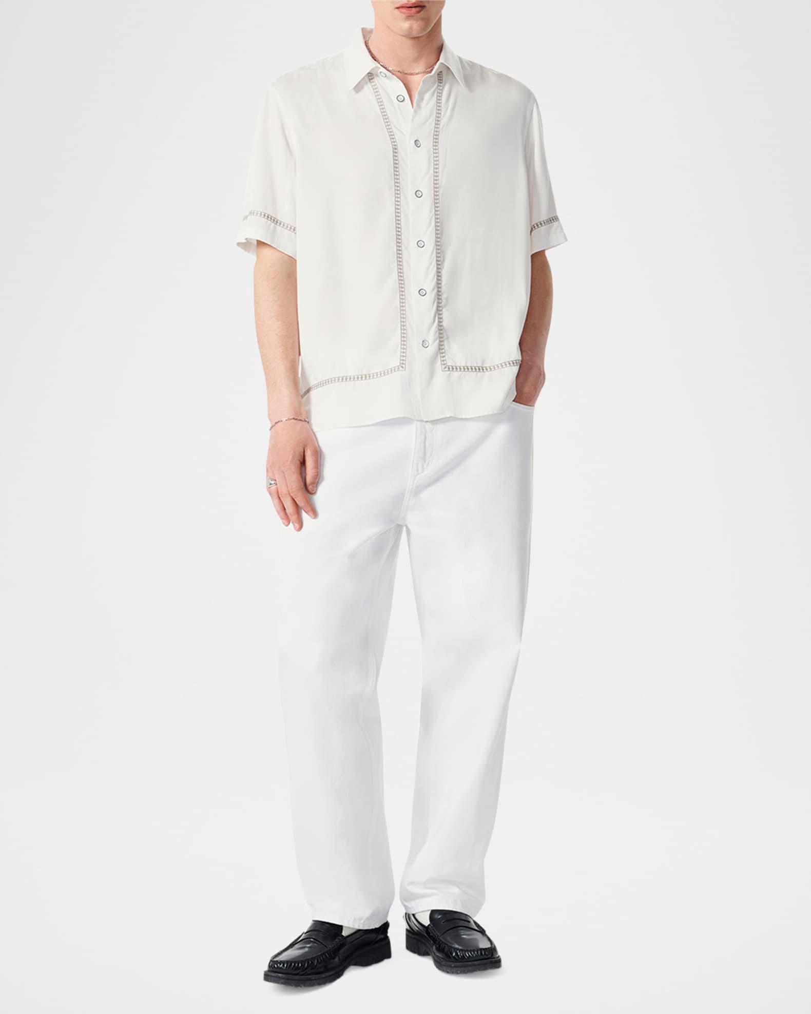 Men's Dalton Embroidered-Trim Short-Sleeve Shirt Product Image