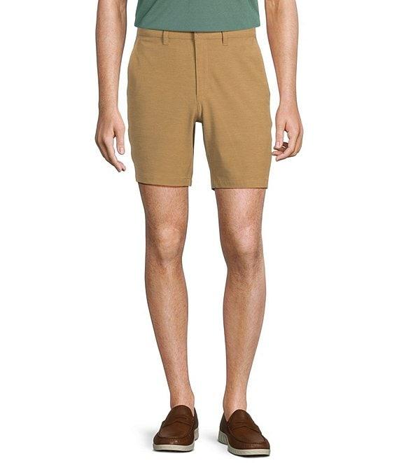 Roundtree & Yorke 7#double; Flat Front Performance Solid Texture Shorts Product Image