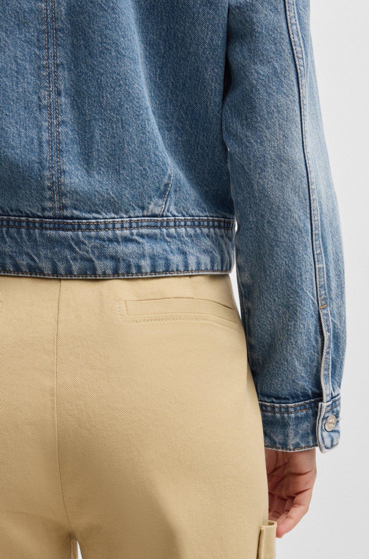 Straight-fit jacket in blue rigid denim Product Image