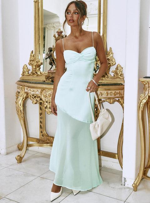 Aurellia Splice Maxi Dress Ice Blue Product Image