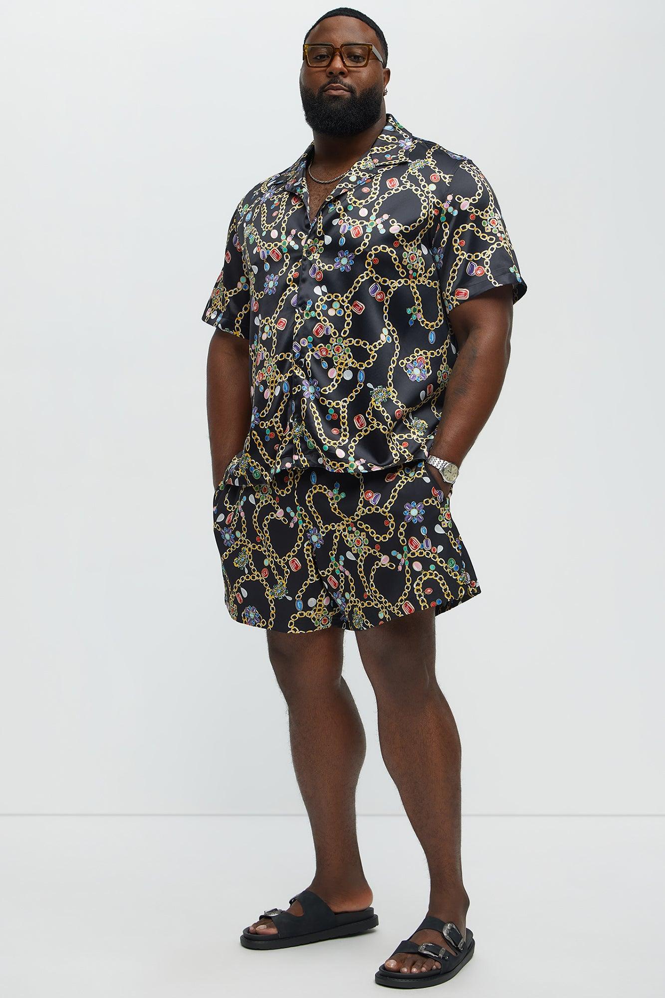 Tidal Jewels Printed Swim Mid Trunk - Black/combo Product Image