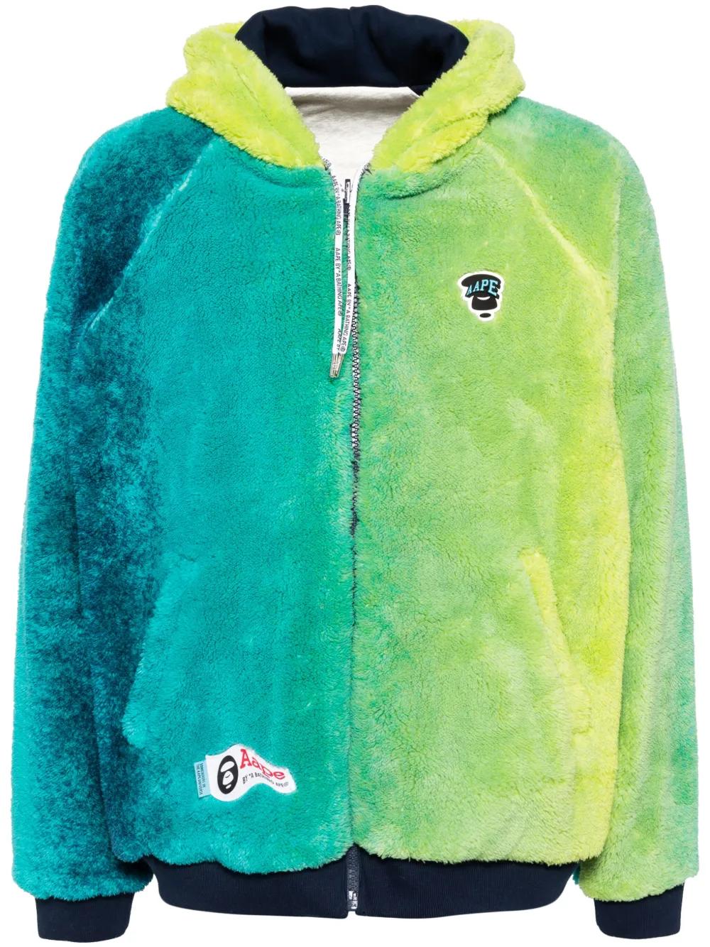 ombré-effect fleece hoodie Product Image