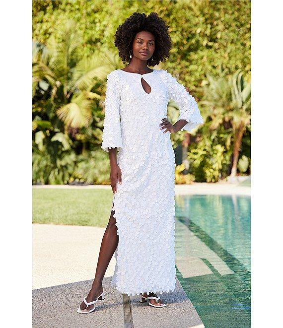 Trina Turk Singles Sequin Keyhole Neck Bracelet Sleeve Maxi Dress Product Image