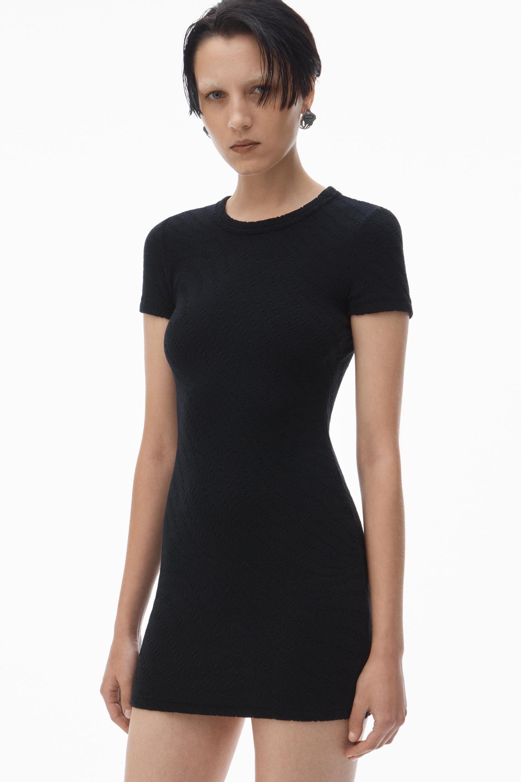 Logo Jacquard Stretch Short Sleeve Mini Dress Product Image