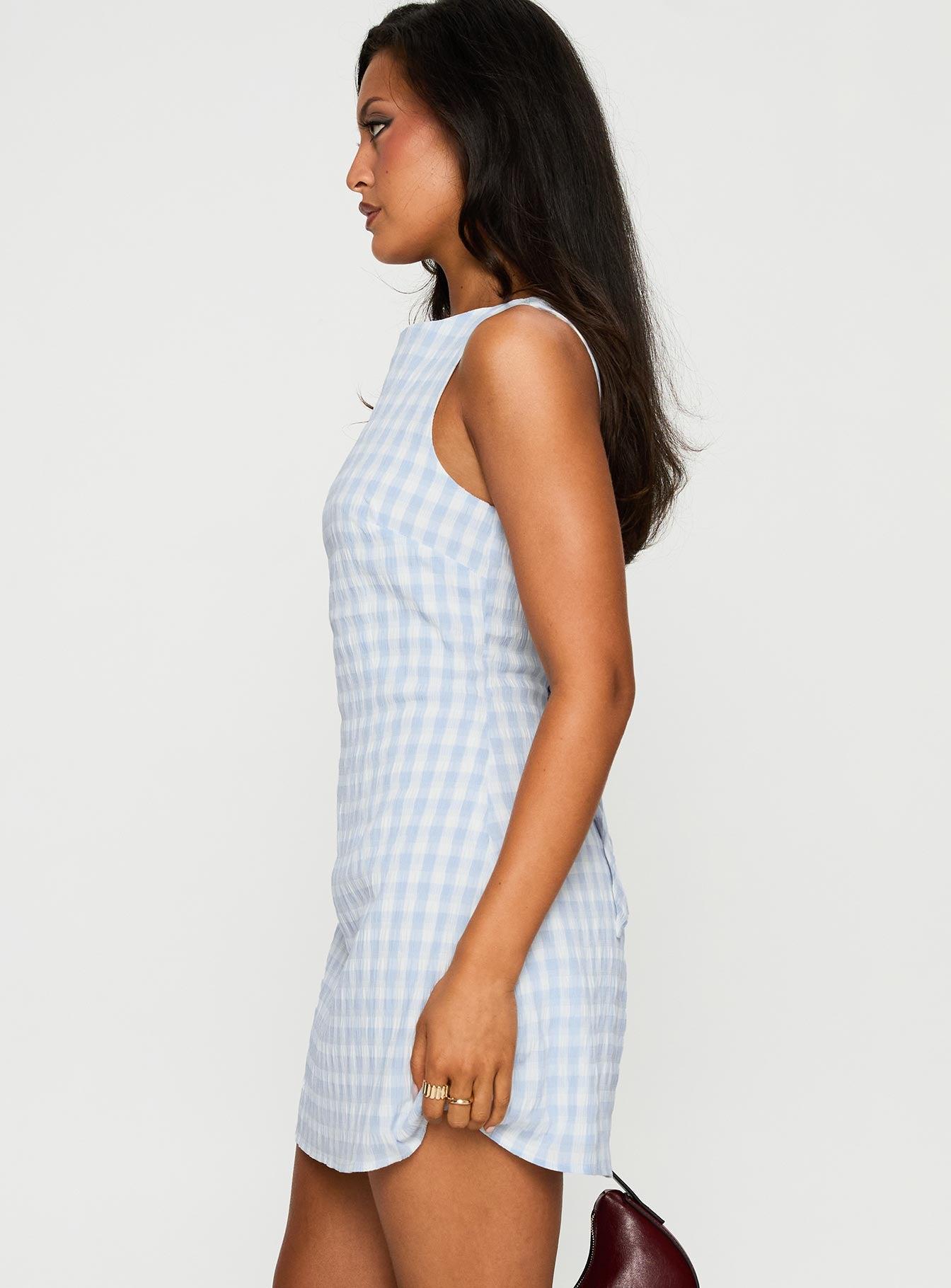 Alfalfa Mini Dress Blue Check Product Image