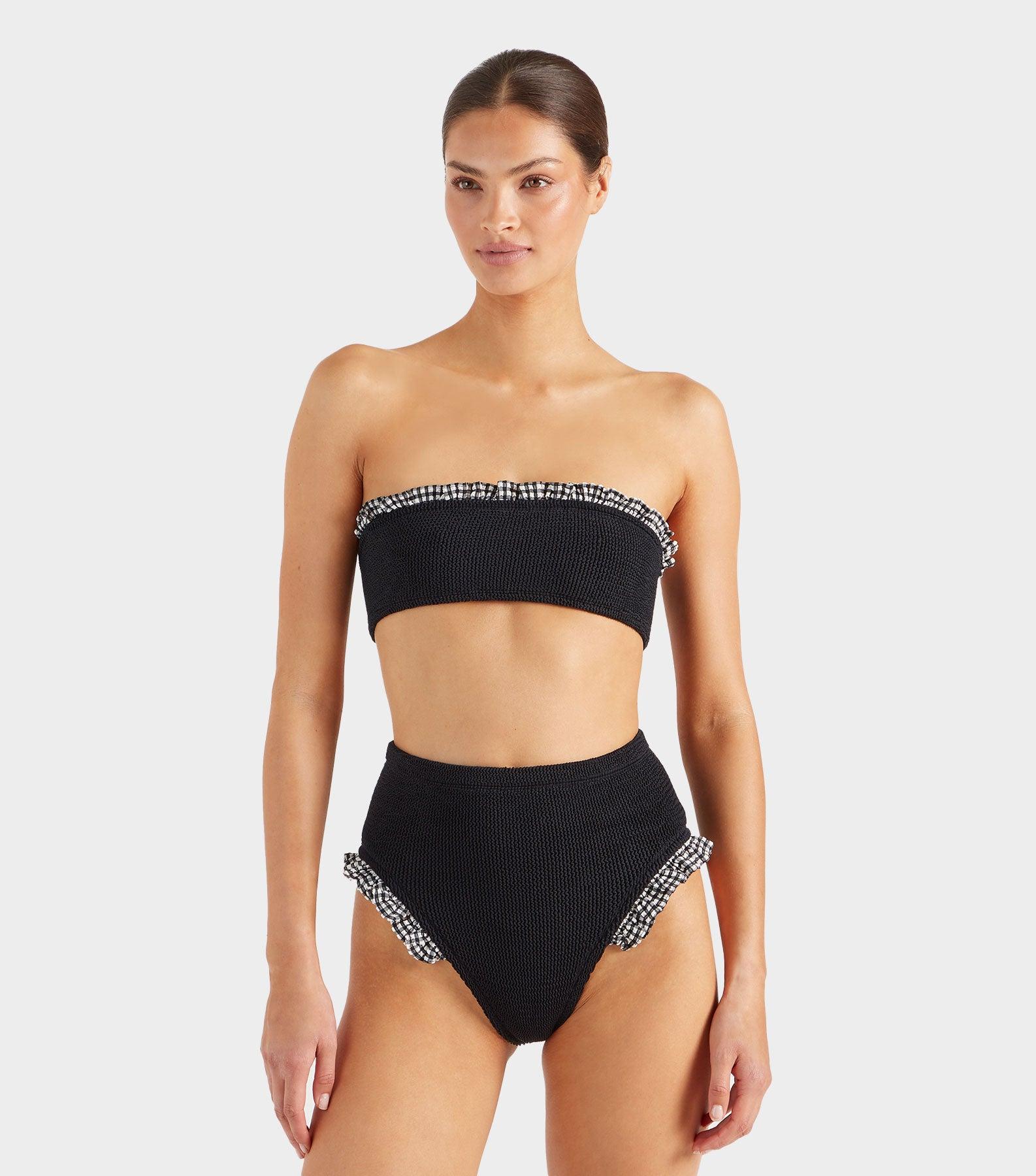 Peggy Bikini - Black Gingham Product Image
