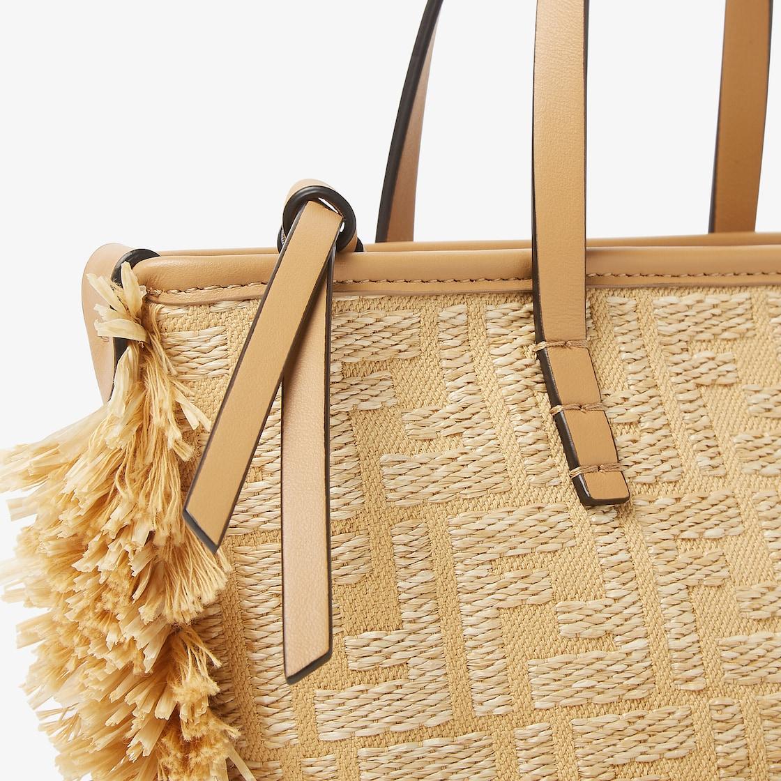 Mini RollJacquard fabric mini-bag with raffia FF Product Image