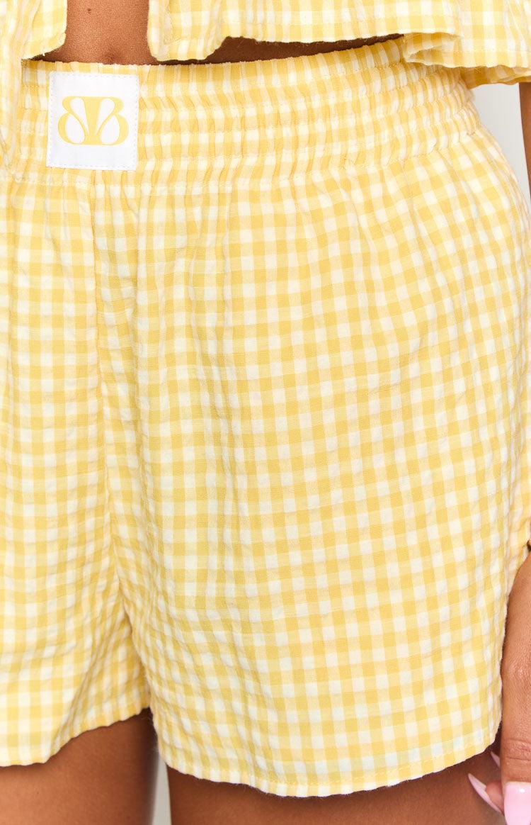 Baxter Yellow Gingham Shorts Girls Product Image