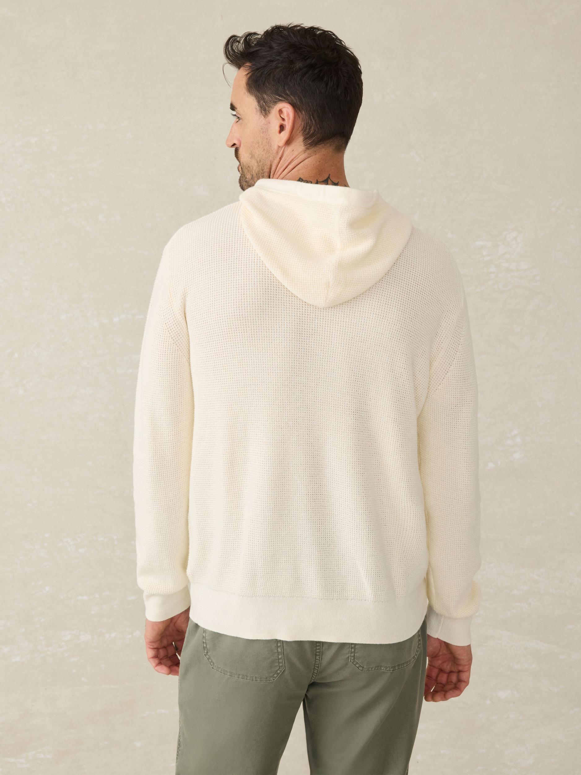 Sunwashed Sweater Hoodie - White Shell Male Product Image