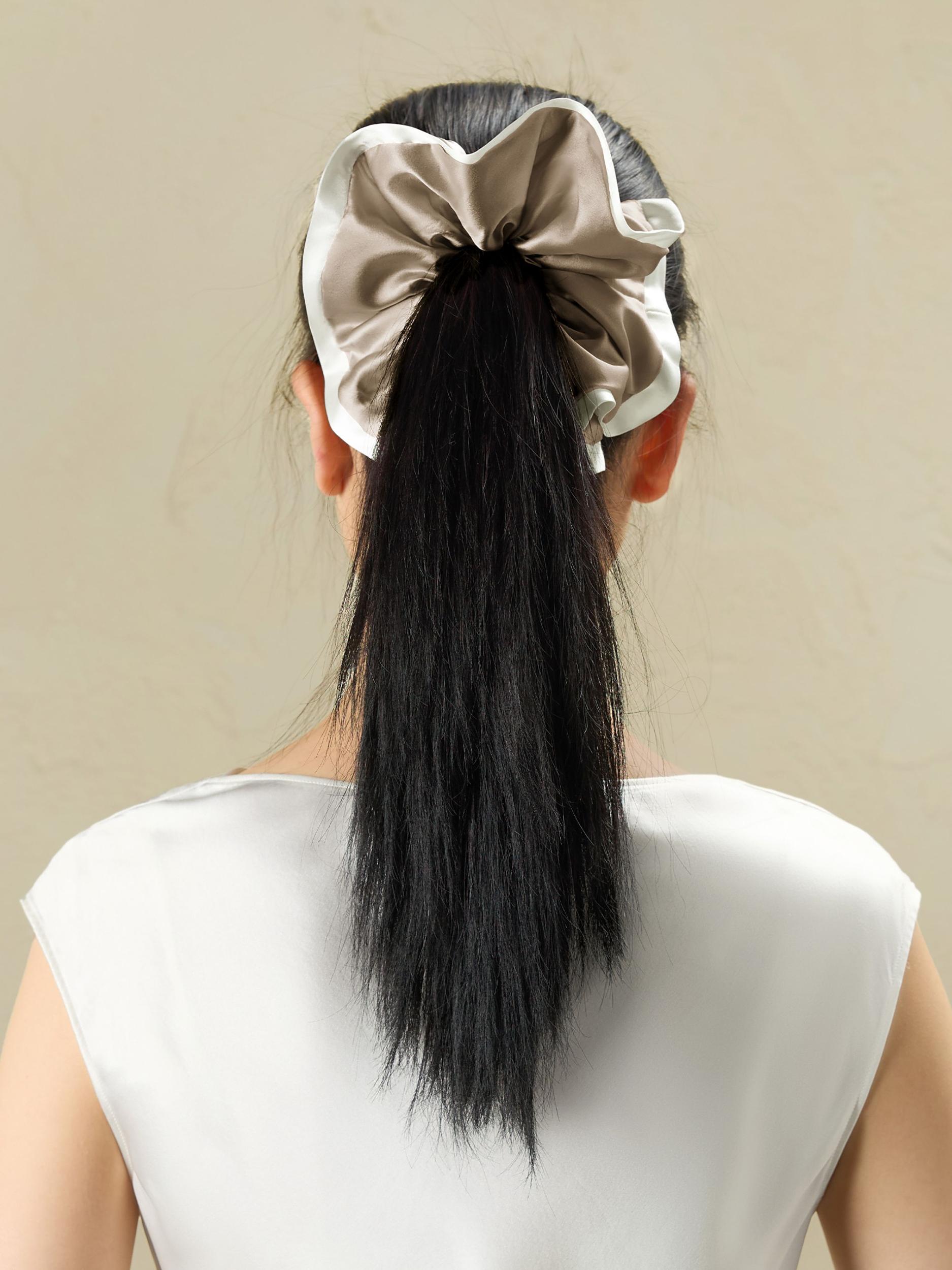 Two-Tone Grace Silk Scrunchie Product Image