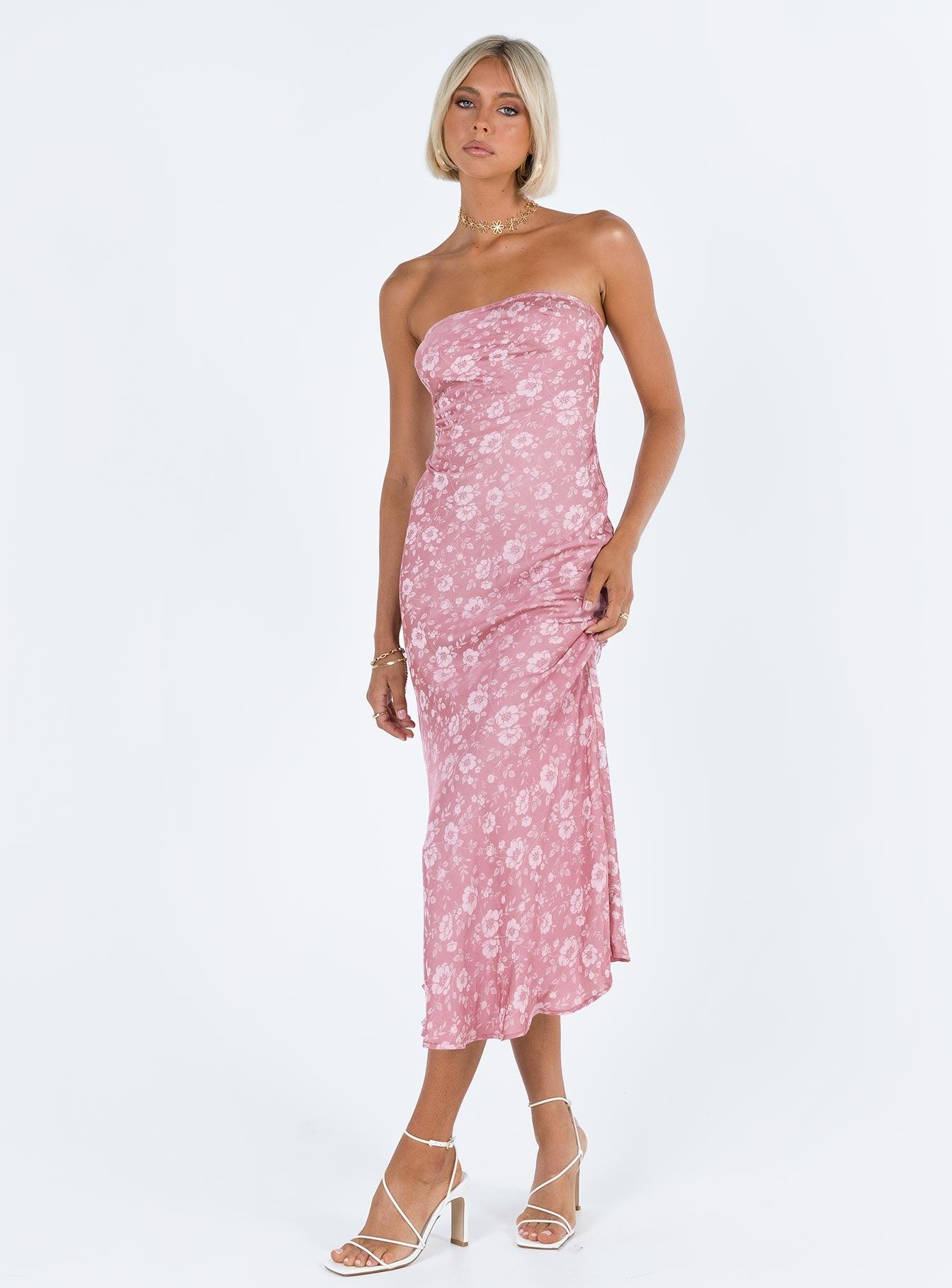 Salvin Strapless Maxi Dress Pink Product Image