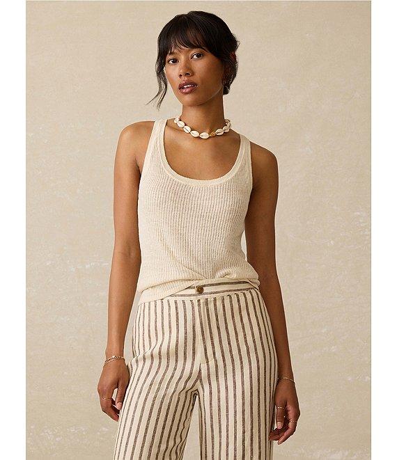 Faherty Miramar Rib Knit Scoop Neck Sleeveless Tank Product Image