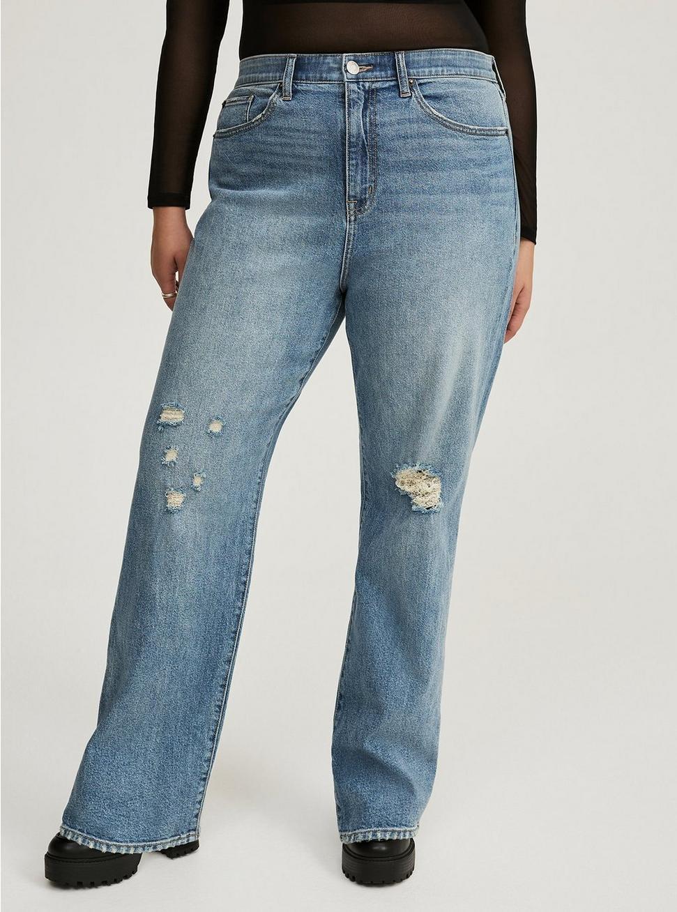 High Rise Straight Elastic Waist Jean Product Image