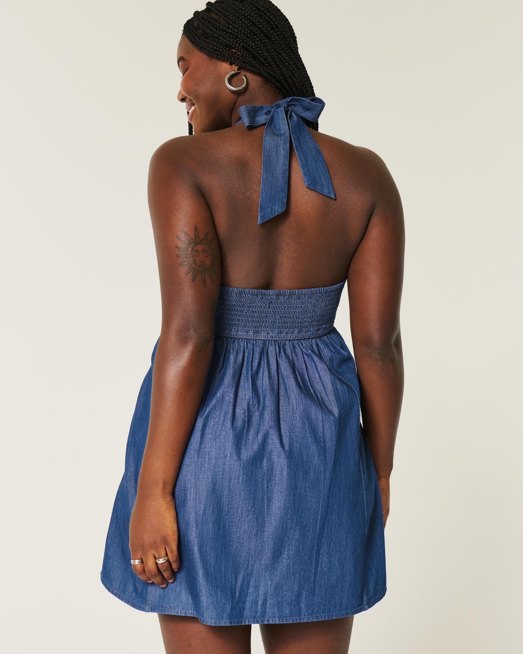 Open Back Halter Mini Dress Product Image